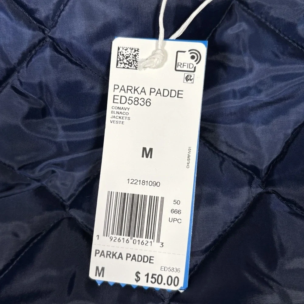 Adidas Columbus Blue Jackets Jacket Mens M Blue Padded Parka‎ Coat Logo New NWT